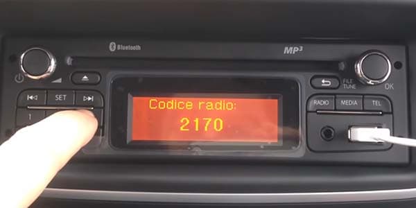 Entering a car radio unlock code